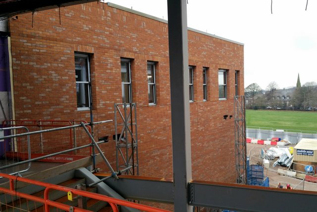The Performing Arts block showing the brick finish.